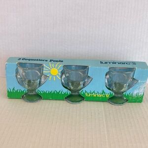 Luminarc Glass Chicken Egg Cups 
Set of 3 Made in France in Original Box
